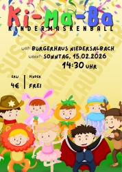 Plakat Kindermaskenball 2025 Niedersalbach